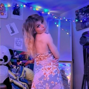 Backless floral dress